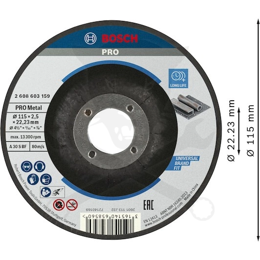 Vágókorong 115x2.5 mm PRO Metal - acél - Bosch
