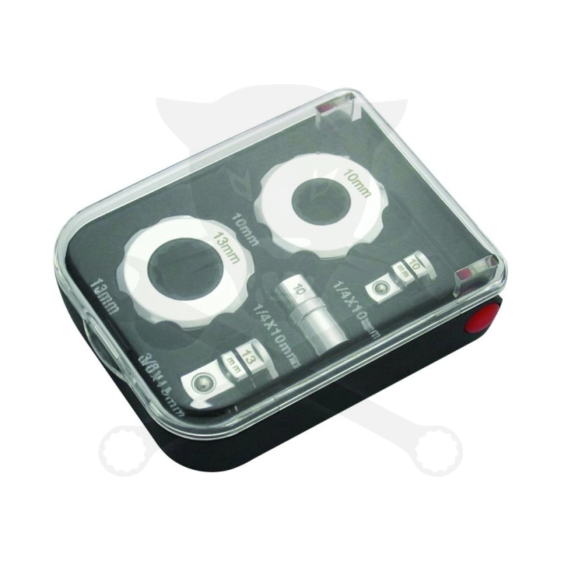 Racsnis fej, marok 1/4" + 3/8"-os dugókulcs fejekhez + 1/4" bittartó