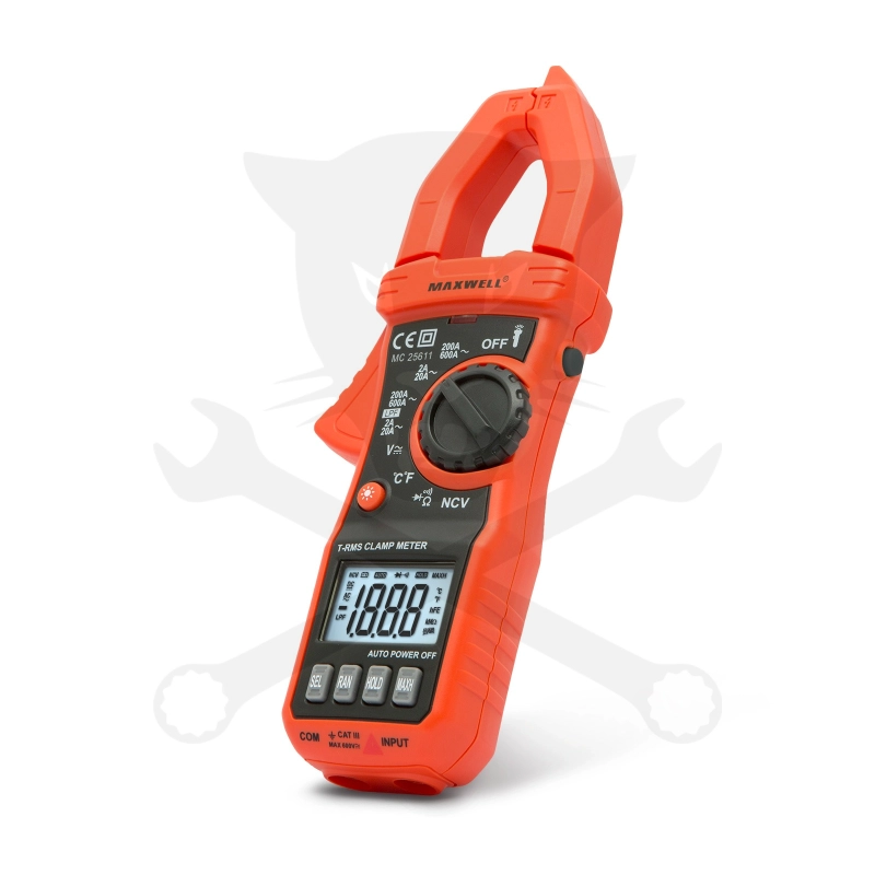 Multimeter, lakatfogós AC/DC 600V / 600A True RMS - Maxwell