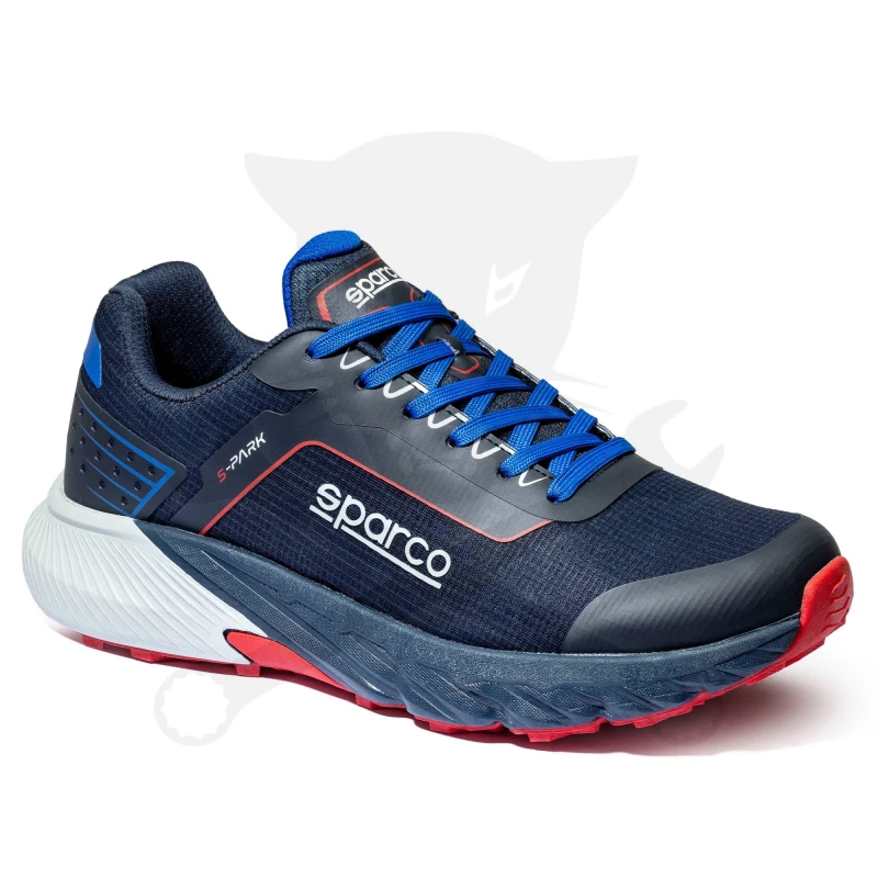 Munkacipő orrvédelem nélküli SPARCO - S-Park LEON O1 SR FO HRO Kék-Piros 38