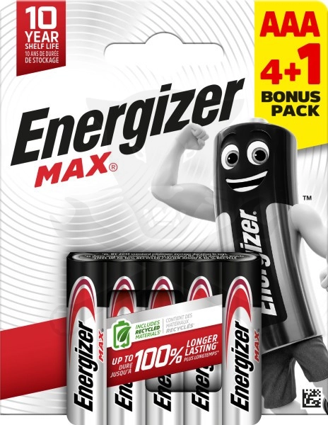 Elem 1.5V - AAA Energizer Max B8 LR03, MN2400, K3A, AM4 - 5 db -