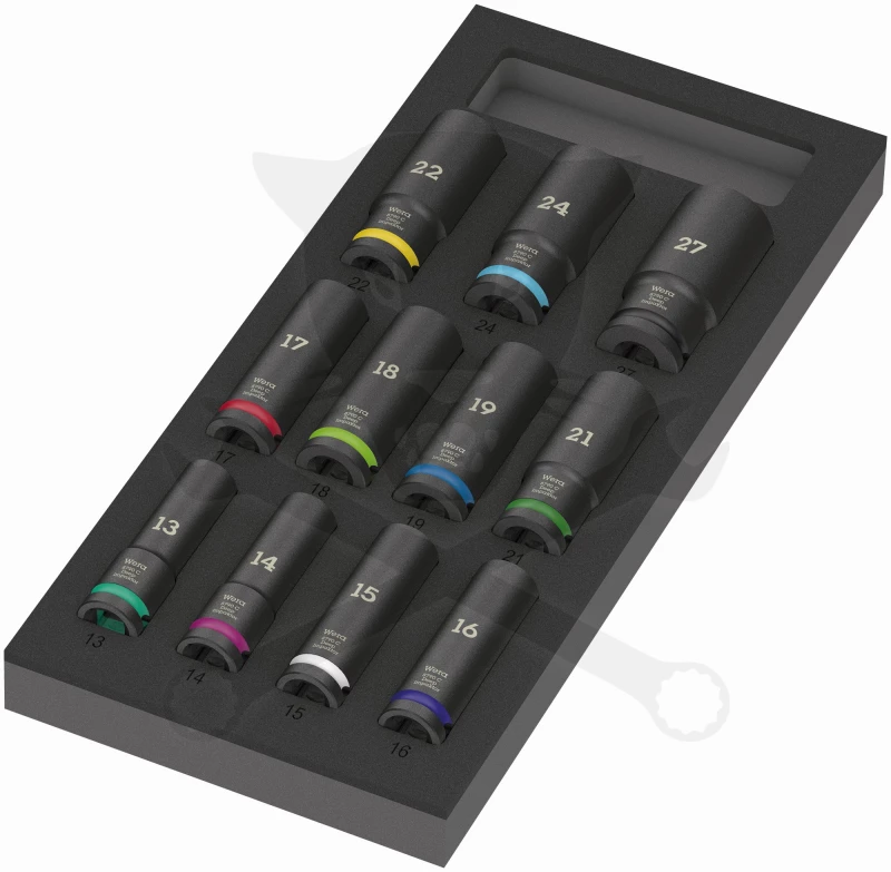 Légkulcsfej készlet 1/2" 11 db-os hosszú 13-27 mm Zyklop Impaktor -