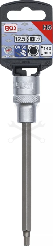 Rátűzőkulcs - crowa+bit 1/2" imbusz  5 x 140 mm gömbvégű BGS