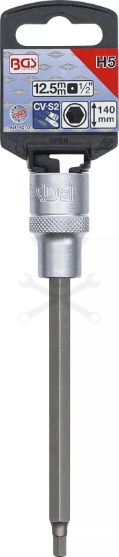 Rátűzőkulcs - crowa+bit 1/2" imbusz  5 x 140 mm gömbvégű BGS
