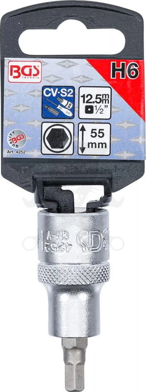 Rátűzőkulcs - crowa+bit 1/2" imbusz  6 mm - BGS