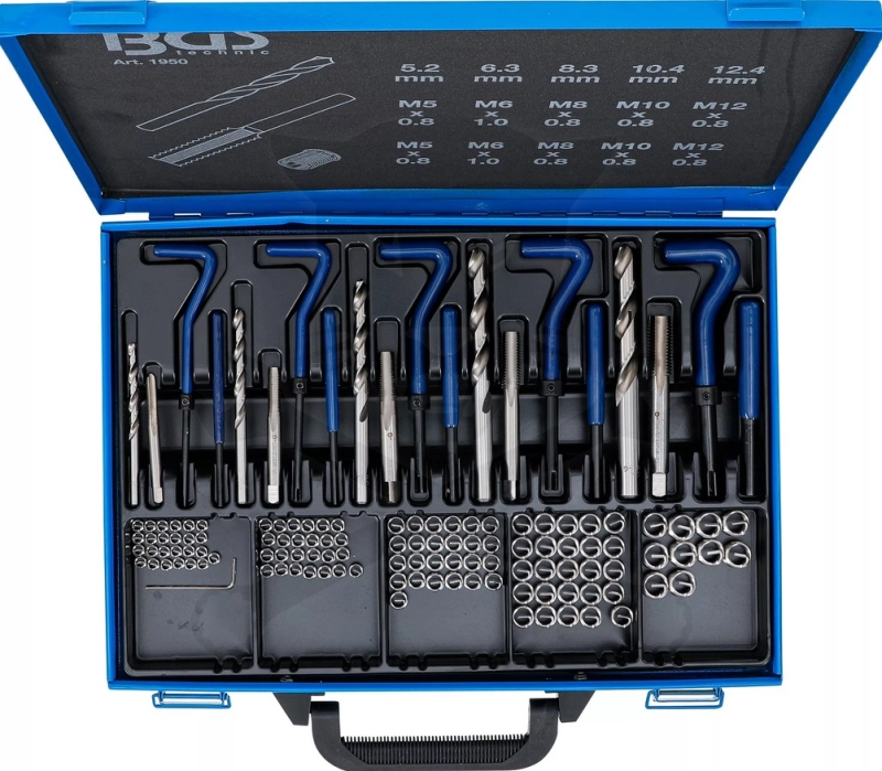 Menetjavító készlet 130 db-os: M5-M6-M8-M10-M12
