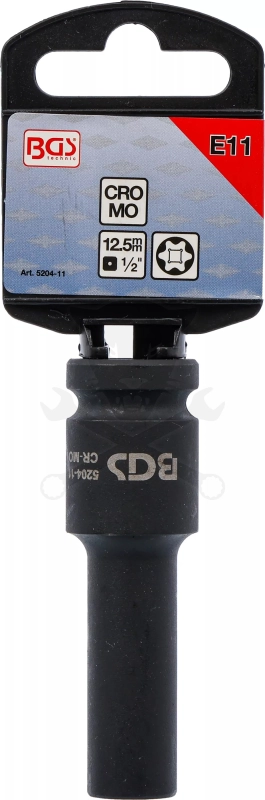Légkulcsfej 1/2" belső torx E11 hosszú - BGS