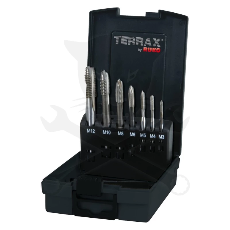 Menetfúró készlet gépi  M3-12  HSS egyenes hornyú - Terrax