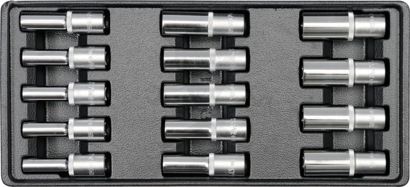 Dugókulcs készlet  14 db-os szerszámos kocsiba tálcás 1/2" - 1/3 - Yato