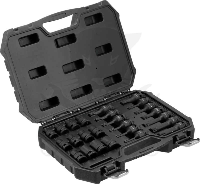 Légkulcsfej készlet 1/2" 25 db-os Torx, E Torx, Spline