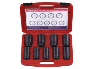 Légkulcsfej készlet 3/4"  9 db 26-38 mm metrikus hosszú 6 l. Genius