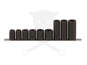 Légkulcsfej készlet 1/2"  9 db  13-24 mm metrikus normál+hosszú Genius