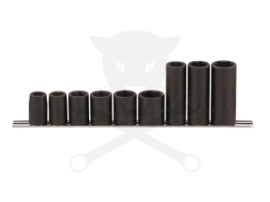 Légkulcsfej készlet 1/2"  9 db  13-24 mm metrikus normál+hosszú Genius