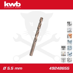 Csigafúró  5,5 mm HSS-G Co5 DIN 338 Twist, profi - KWB