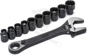 Csillag-villás univerzális racsnis klt 11r. 10-19 mm - Black - SATA