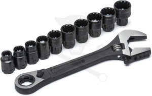 Csillag-villás univerzális racsnis klt 11r. 10-19 mm - Black - SATA