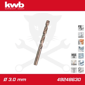 Csigafúró  3,0 mm HSS-G Co5 DIN 338 Twist, profi - KWB