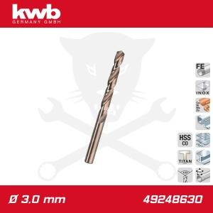 Csigafúró  3,0 mm HSS-G Co5 DIN 338 Twist, profi - KWB