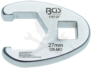 Villáskulcs adapter nyitott 1/2"-os 27 mm "Crowfoot"