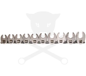 Villáskulcs adapter készlet nyitott 3/8" 10 db-os 10-19 mm "Crowfoot" BGS