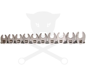 Villáskulcs adapter készlet nyitott 3/8" 10 db-os 10-19 mm "Crowfoot" BGS