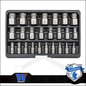 Csavarkiszedő készlet - sérült fejű csavarokhoz Torx-XZN-Imbusz 25 db-os