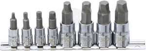Rátűzőkulcs 8 db-os készlet 1/4"-3/8" Imbusz 3-10 mm tartósínen
