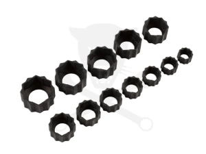 Csavarkiszedő adapter készlet 65%-ig sérült, lesarkalt csavarhoz 8-19 mm