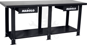 Satupad 2000 mm kétfiókos fém munkalappal - Marolo