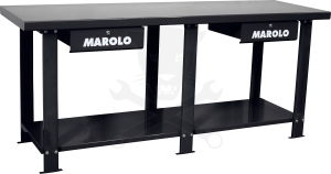 Satupad 2000 mm kétfiókos fém munkalappal - Marolo