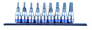Rátűzőkulcs - crowa+bit 1/4" torx 9 részes készlet