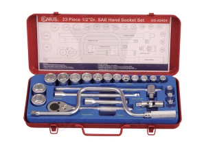 Dugókulcs készlet 1/2" 6 lapú COLOS 5/16"-1-1/4" 23 db-os Genius