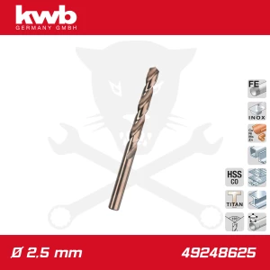 Csigafúró  2,5 mm HSS-G Co5 DIN 338 Twist, profi - KWB