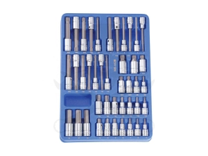Tálcás Genius rátűzőkucs készlet 1/2" imbusz, torx, XZN 42 db-os - 1/2