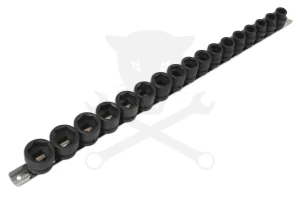 Légkulcsfej készlet 1/2" 17 db  8-24 mm metrikus -extra alacsony- Laser