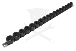 Légkulcsfej készlet 1/2" 17 db  8-24 mm metrikus -extra alacsony- Laser