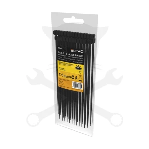 Kábelkötegelő 3,6x200 - Fekete - 50 db-os - Entac