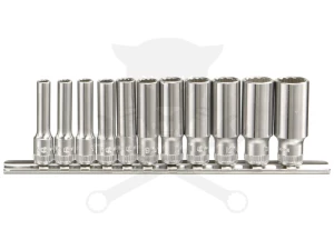 Dugókulcs - crowafej készlet 1/4" 12 szögű hosszú 5.5-14 mm 11 db Genius