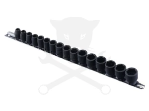 Légkulcsfej készlet 3/8" 16 db 7-22 mm metrikus rövid 6 lapú - Genius