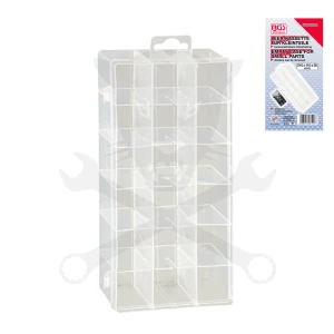 Szortimenter, műanyag kis tárolódoboz 18 rekeszes 210x110x30 mm - BGS