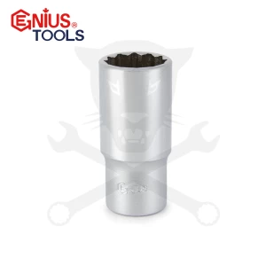 Dugókulcs - crowafej 3/8" 12 lap hosszú 19 mm Genius
