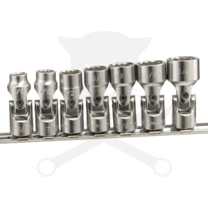 Dugókulcs - crowafej készlet 3/8" 12 sz. csuklós, COLOS 7 db-os 3/8"-3/4"