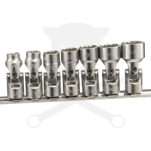 Dugókulcs - crowafej készlet 3/8" 12 sz. csuklós, COLOS 7 db-os 3/8"-3/4"