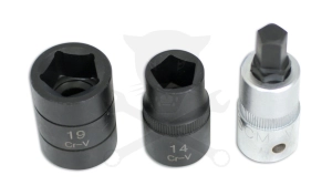 Fékjavító dugókulcs készlet 5 ötszögű 1/2" - HGV - 3 db-os Laser