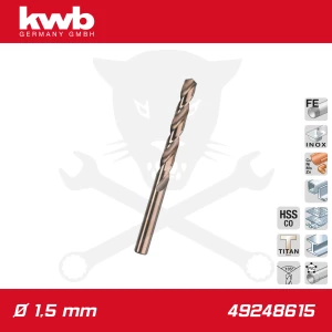 Csigafúró  1,5 mm HSS-G Co5 DIN 338 Twist, profi - KWB