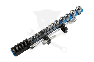 Dugókulcs - crowafej készlet 1/4" Gear Lock - Alldrive 27 db+Tart. -TS20