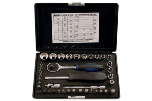 Dugókulcs - crowafej készlet 1/4" Gear Lock - Alldrive 40 db+Bitek -TS20