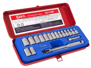 Dugókulcs készlet 1/4" 6 és 8 lap metrikus 18 db-os Genius