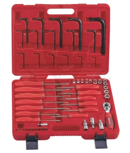 Torx készlet belső-külső + torx csavarhúzó 56 db-os Genius