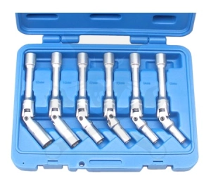 Izzító gyertyaszerelő készlet 3/8" csuklós 6 db-os 150 mm-es BGS